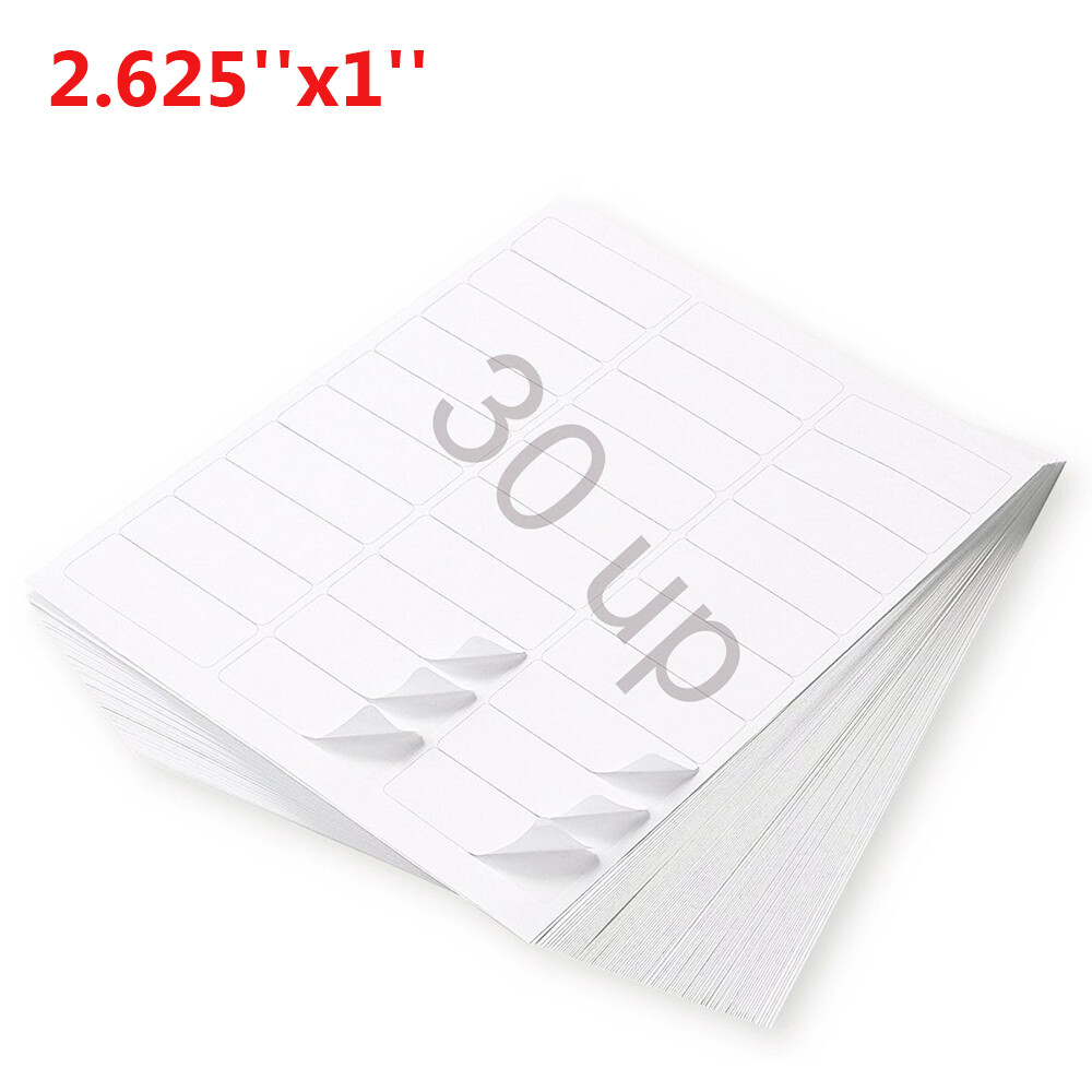 Premium Shipping Address Mailing Labels 1" x 2 5/8" 30 Labels Per Sheet (30 UP)