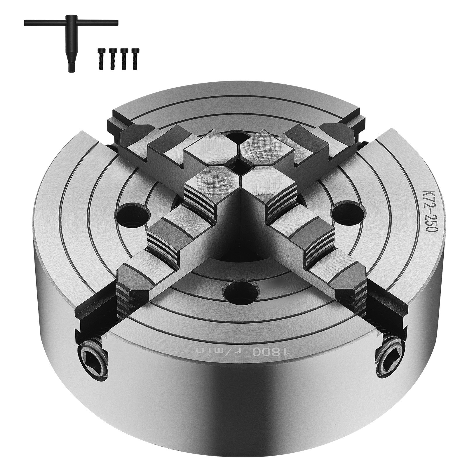 10 Inch 4-Jaw Self-Centering Lathe Chuck for Drilling Milling Machine