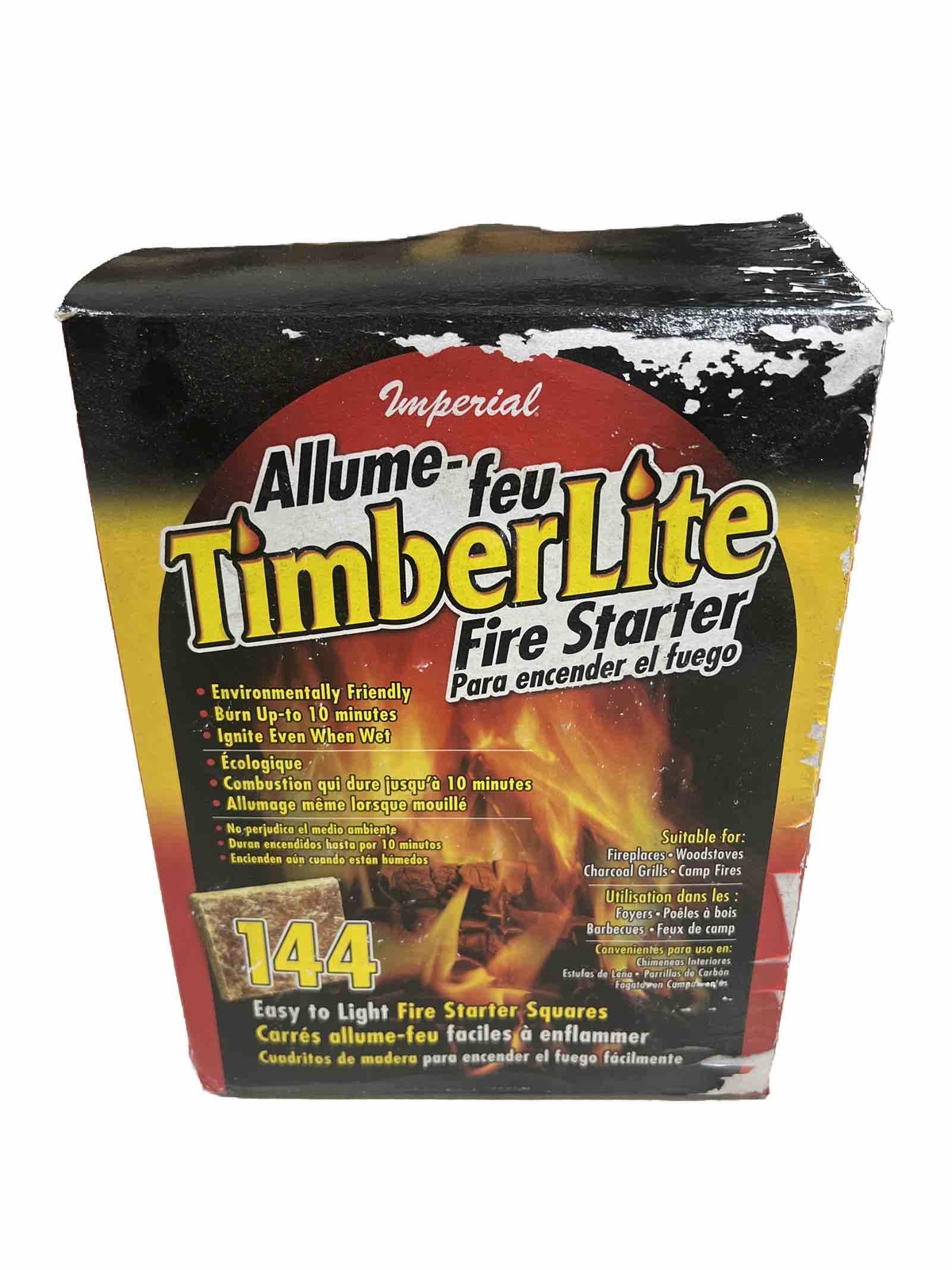 KK0313 Timberlite Fire Starter, 144 Squares, Brown, (144 PACK)