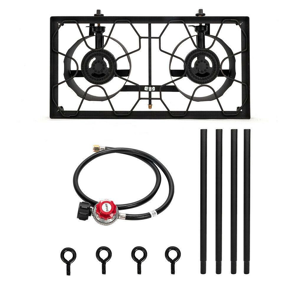 Professional Outdoor Double Stove Propane Burner Portable 2 Cooker 150000 BTU
