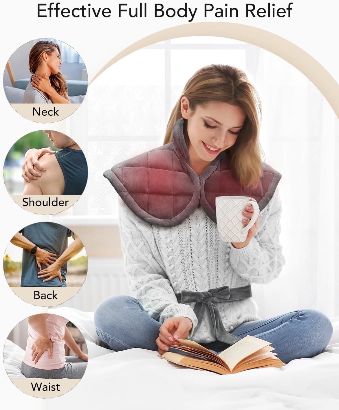 Weighted Heating Pad for Neck Shoulders Back Heated Pad Neck Warmer Pain Relief