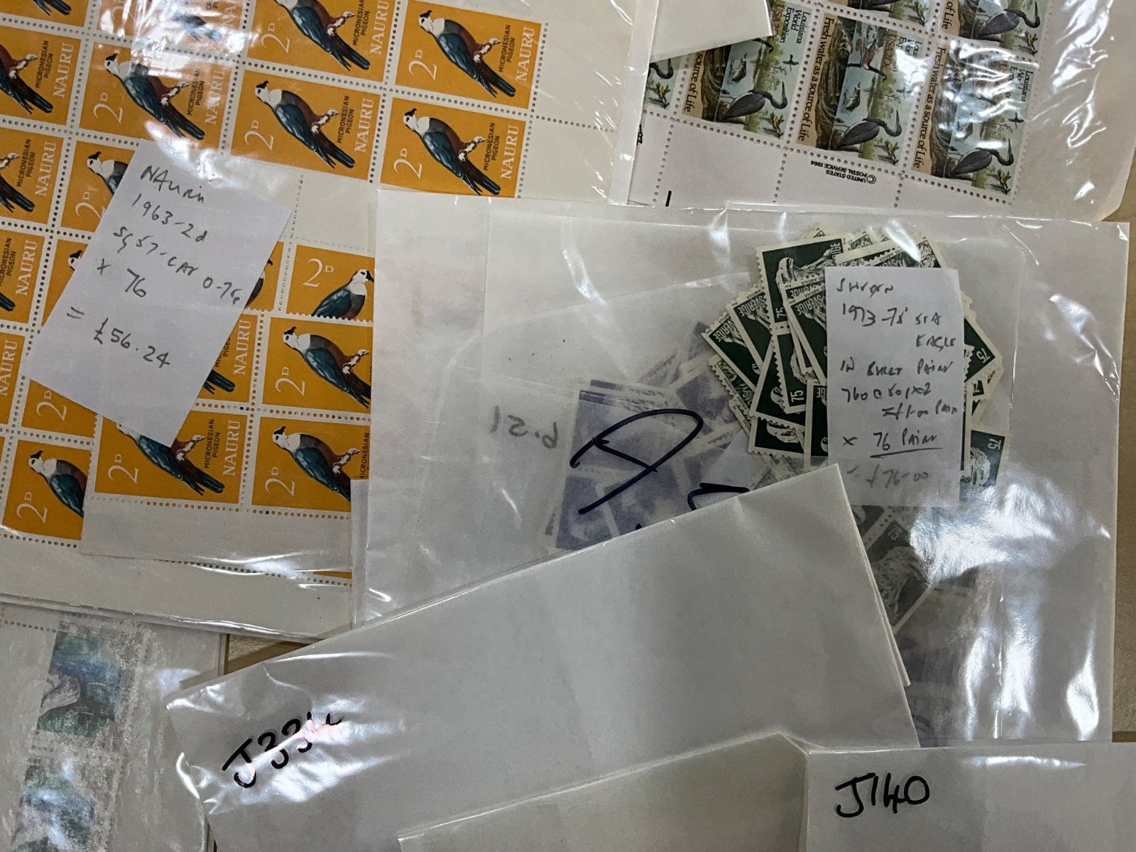 Birds on stamps MNH cat value over £9000 ex dealer stock t29