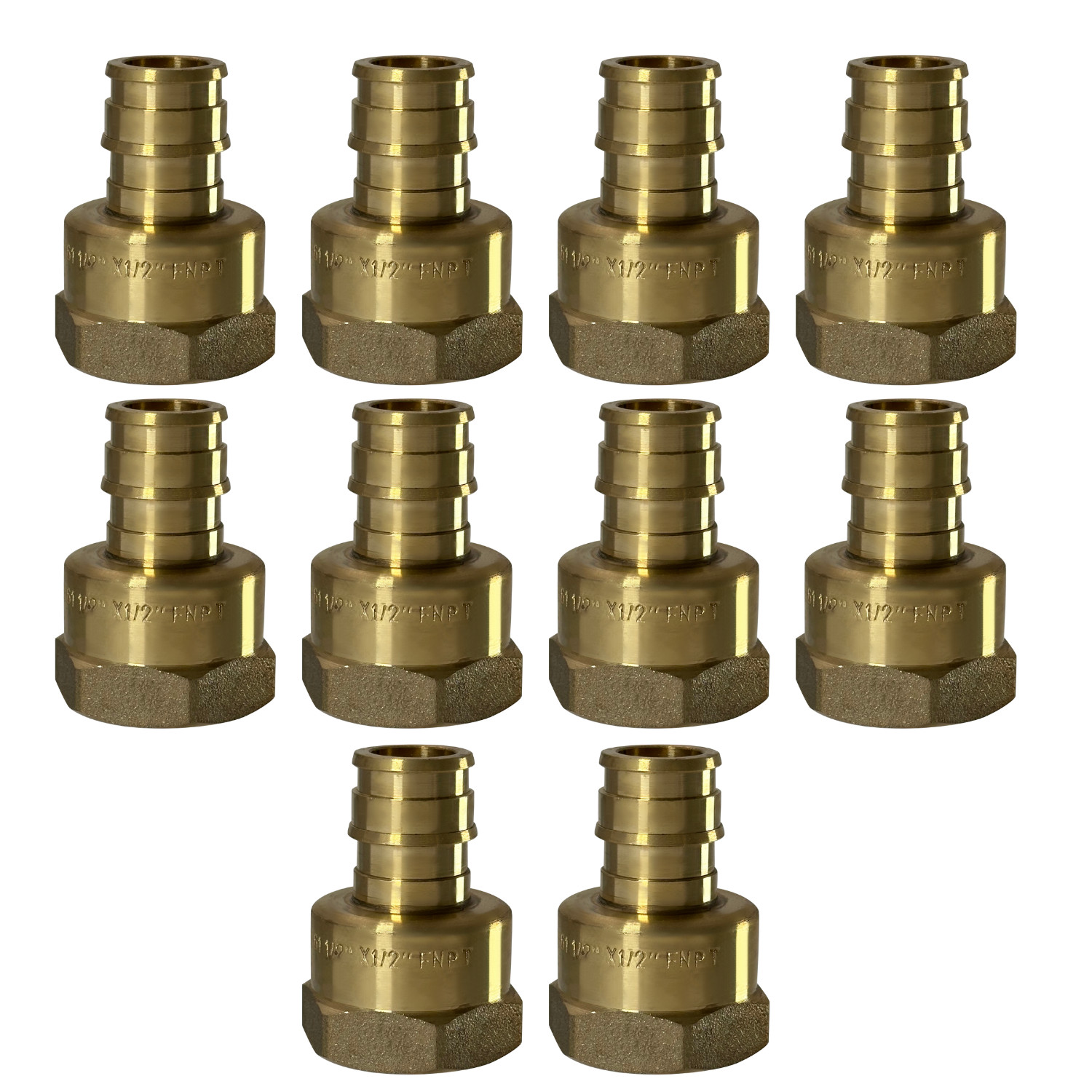 10 Pack  XFITTING 1/2" Pex A x 1/2" Female NPT Expansion Adapter, F1960