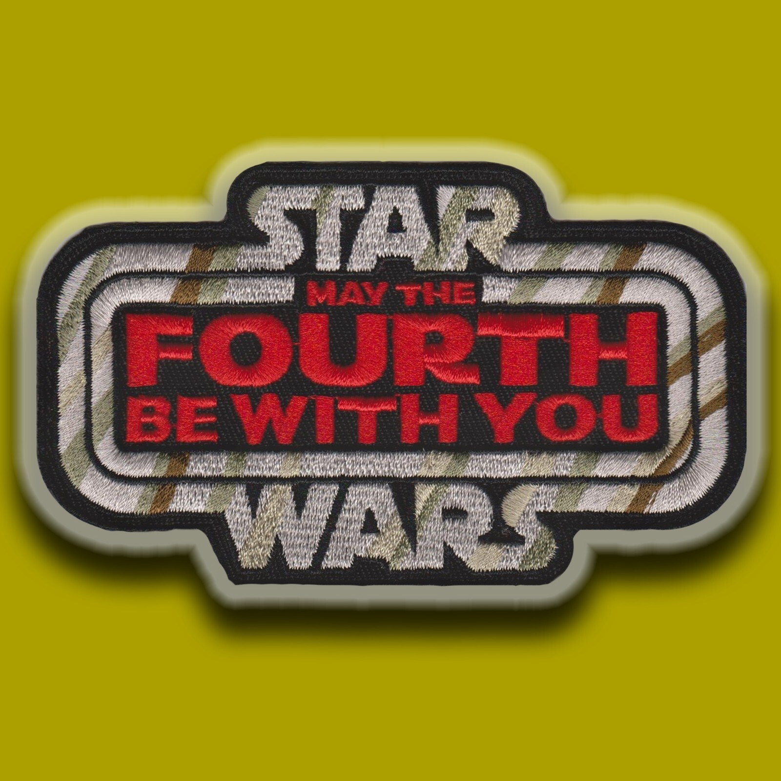 Star Wars "MAY the FOURTH BE WITH YOU" Embroidered, iron-on, 4.5" patch, May 4th