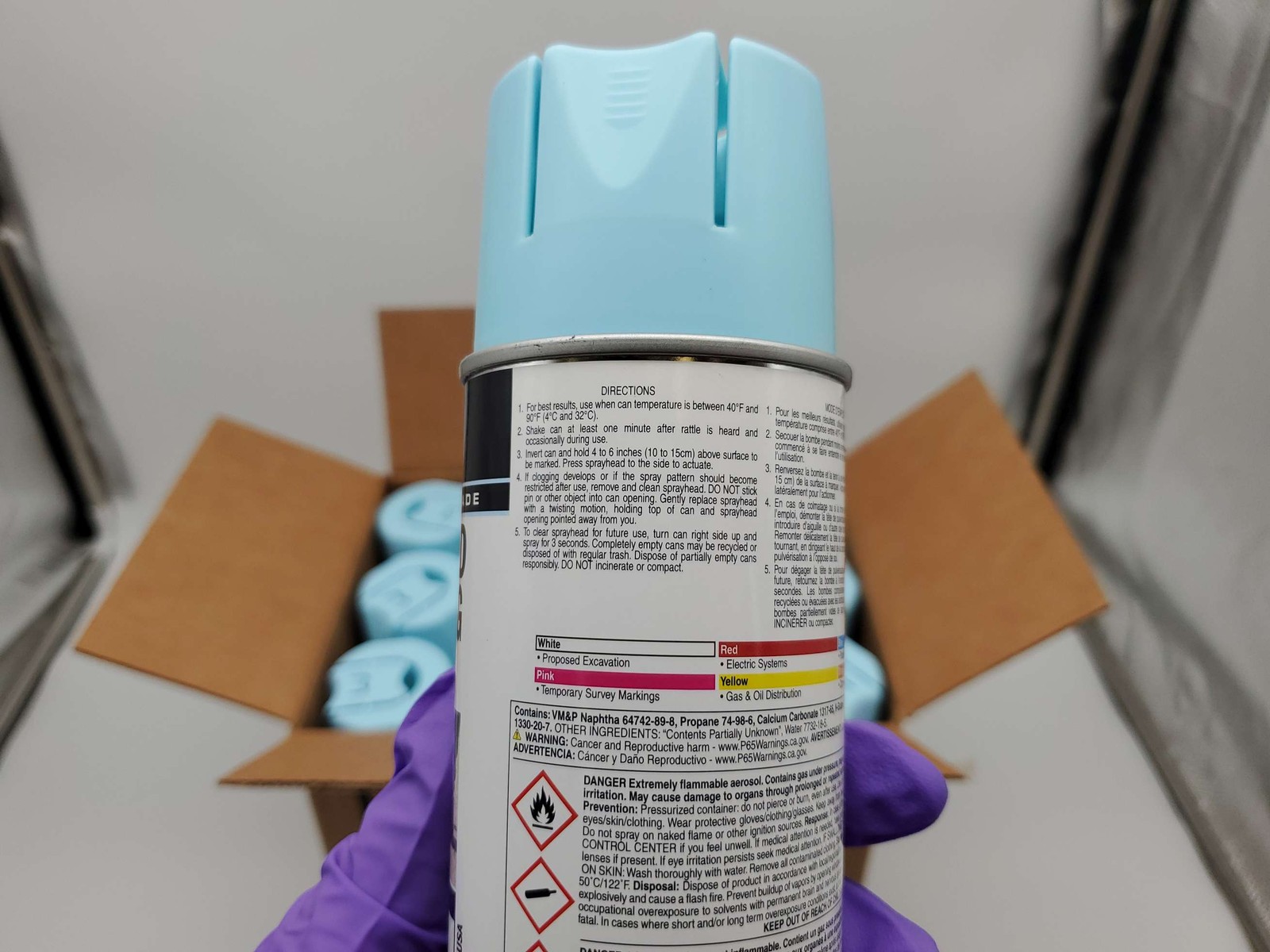 Seymour Inverted Marking Spray Paint Light Blue 16 Oz 16-659 Pack of 12 Cans