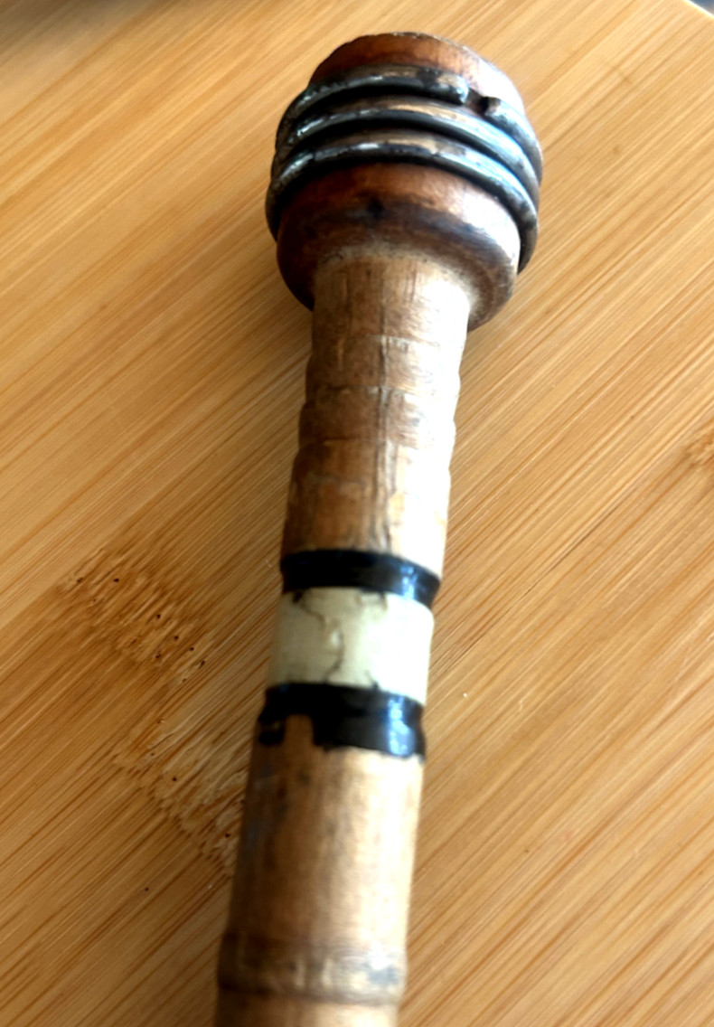 Wooden Yarn Thread Wool Spool Bobbin Vintage with white enamel