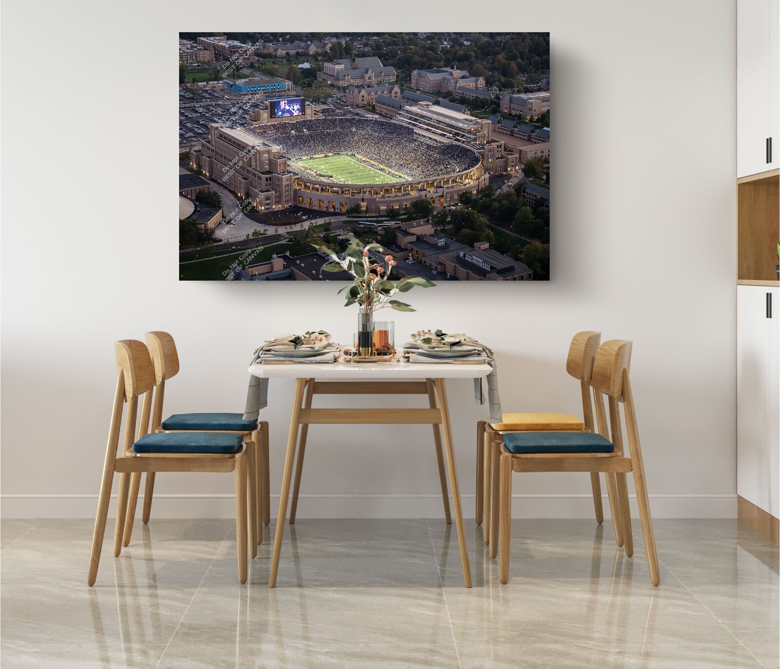Notre Dame Football Stadium Aerial View Canvas Decor Art Print Room Painting