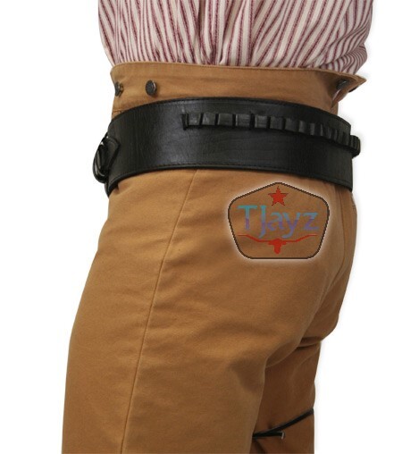 22 Cal USA SELLER SASS Single Holster Gun Belt Drop TOOLED LEATHER Western Rig