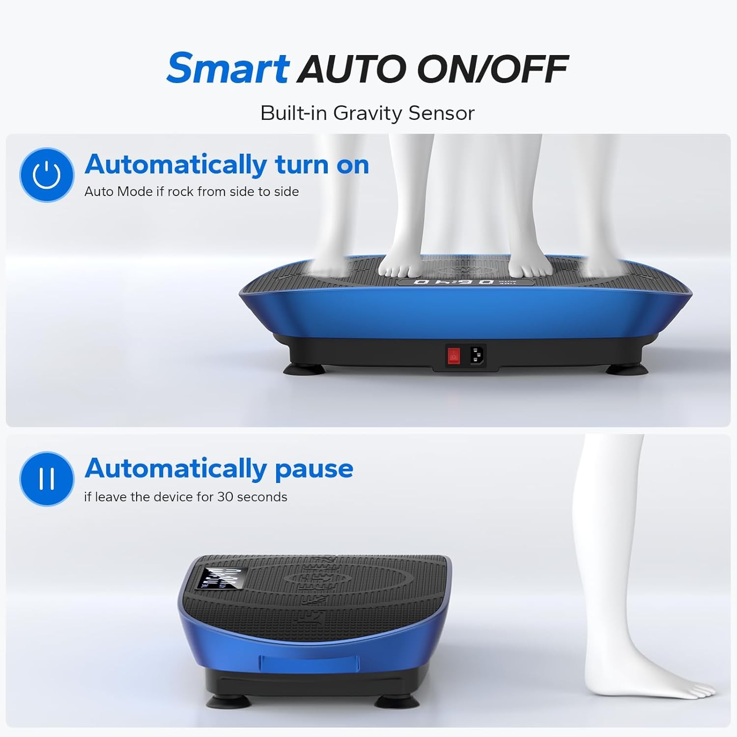 MERACH Vibration Plate Whole Body Workout Fitness Platform Exercise Machine Blue