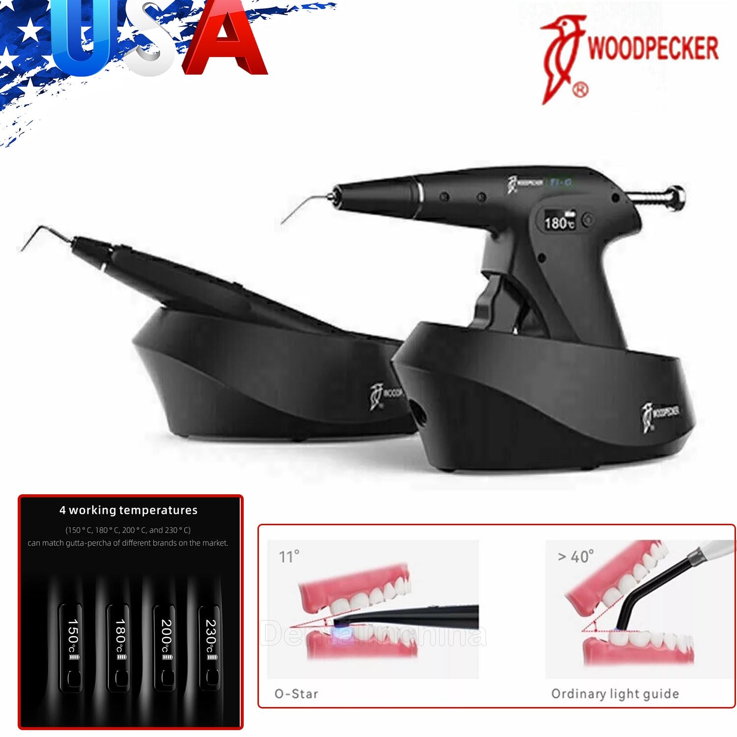 Woodpecker Cordless Dental Endo Gutta Percha Heated Pen/Gun Obturation System