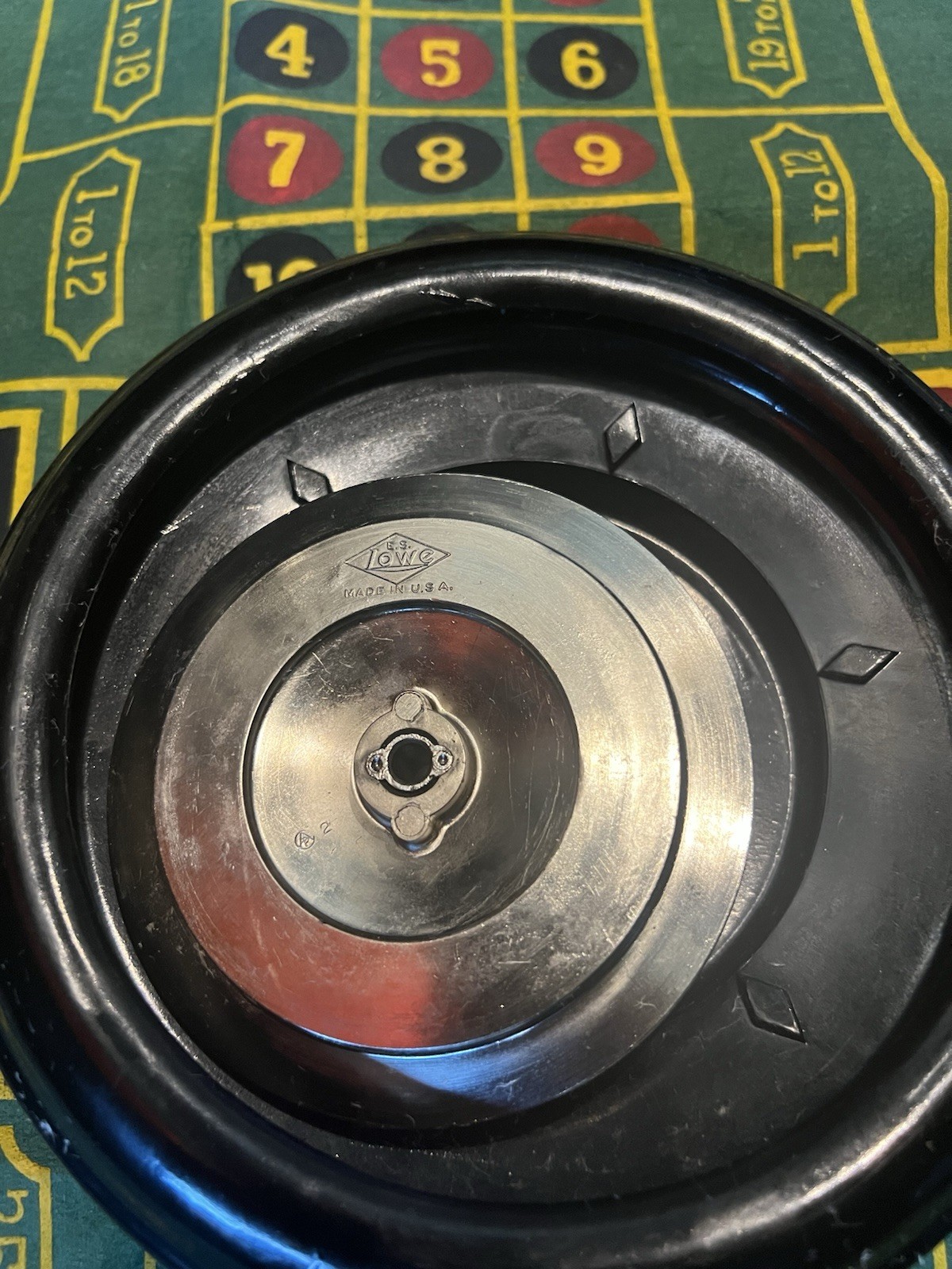 Vintage TONY Roulette Wheel Made In USA Metal Spin Plate Casino Tabletop Game