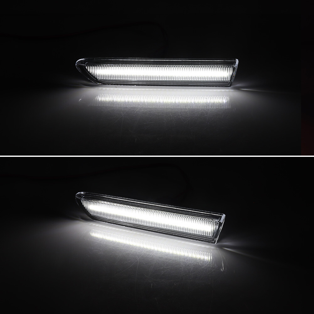 For 2004-2008 Acura TL Clear Front+Rear White LED Side Marker Lights Lamps 4PCS