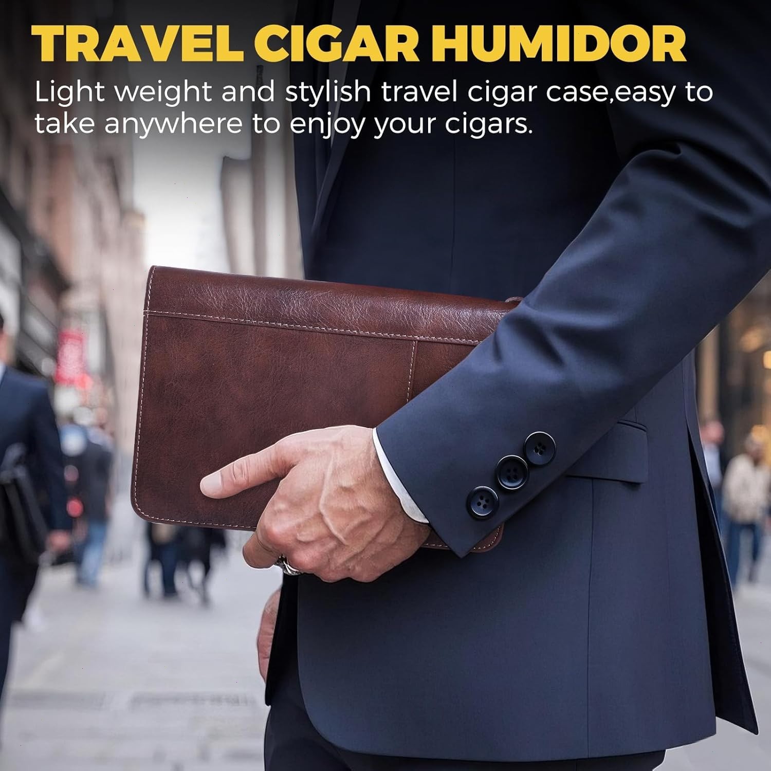 Portable Travel Leather Cigar Case