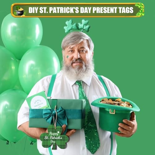 60 Pcs Unfinished Shamrock Wooden Ornaments Wooden St. Patrick's Day Cutouts