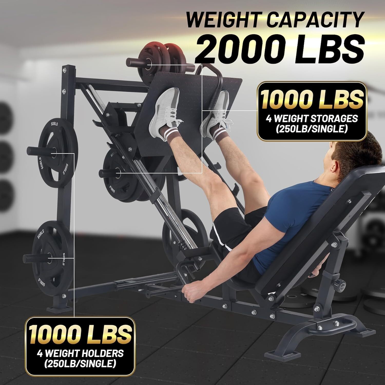 2000lb Leg Press Machine Professional Adjustable Leg Press Machines for Home US