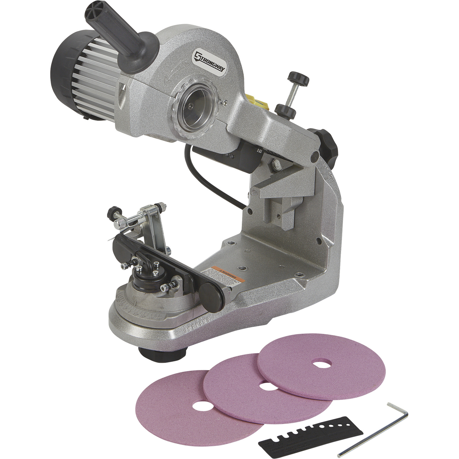 Strongway Electric Chainsaw Sharpener, 110V, 1/4in. to 3/4in. Pitch, 3400 RPM