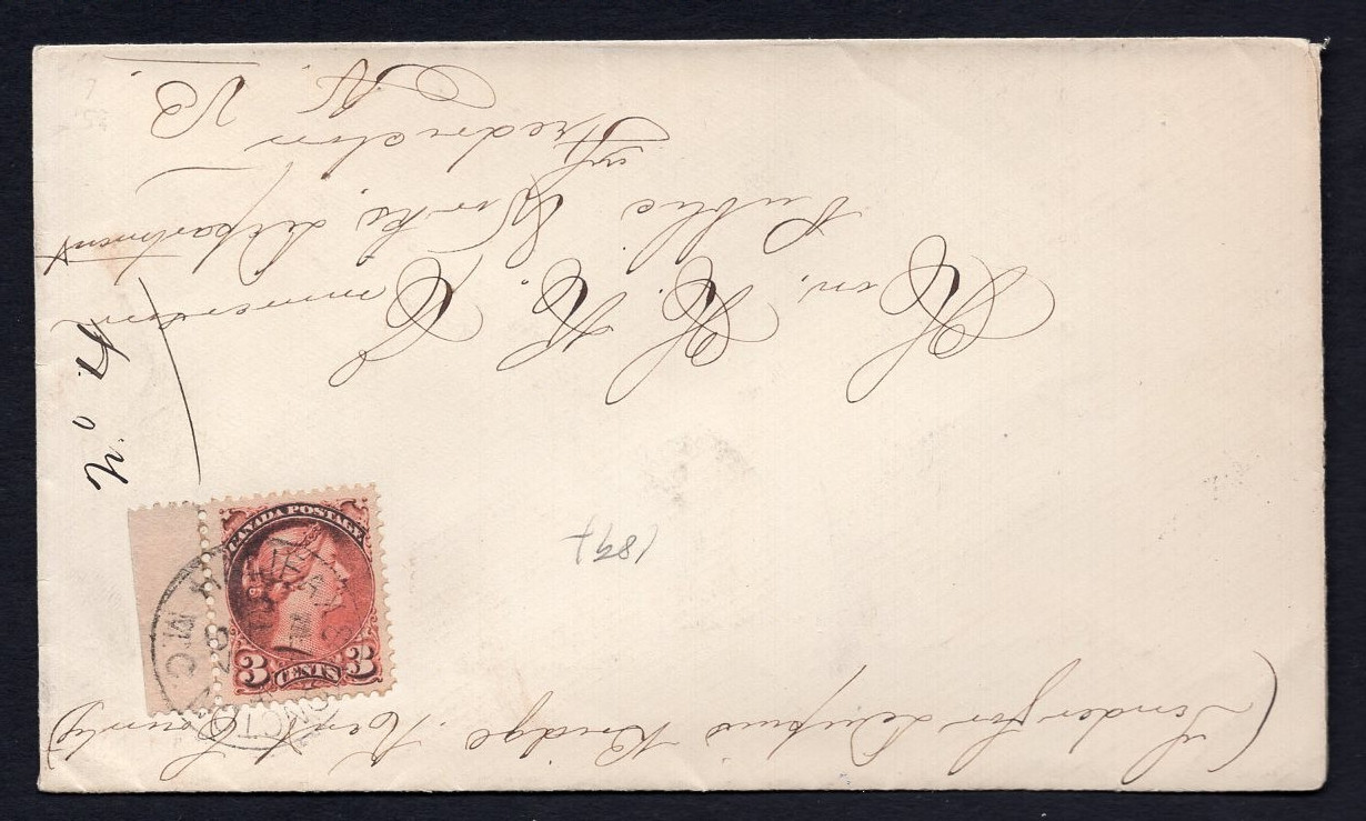CANADA 1897 Cover to Fredericton NB; Squared Circle; RPO Halifax & Moncton MC