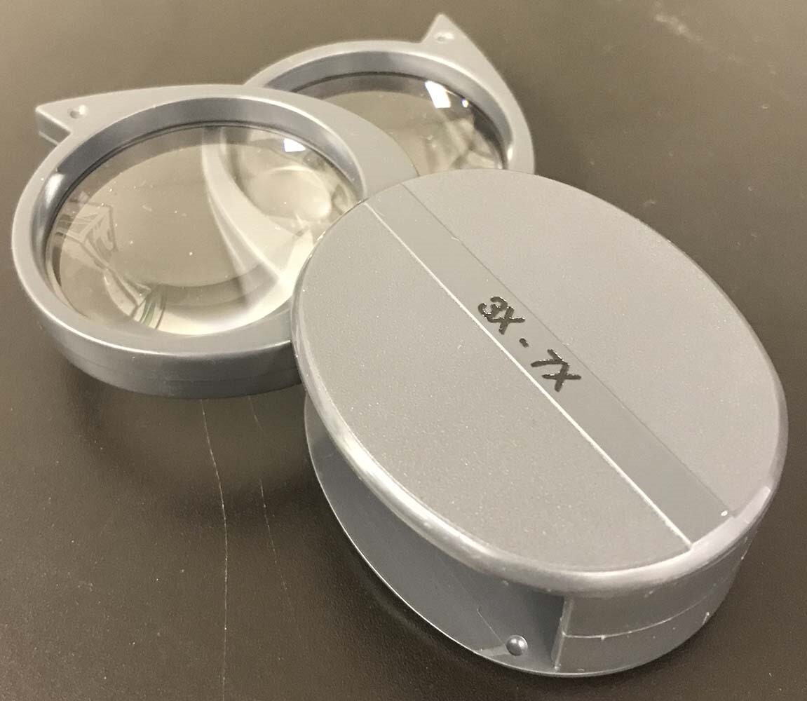 2 Lens Loupe Folding Small Pocket Coin Magnifier 3x+4x=7x All Propose Inspection