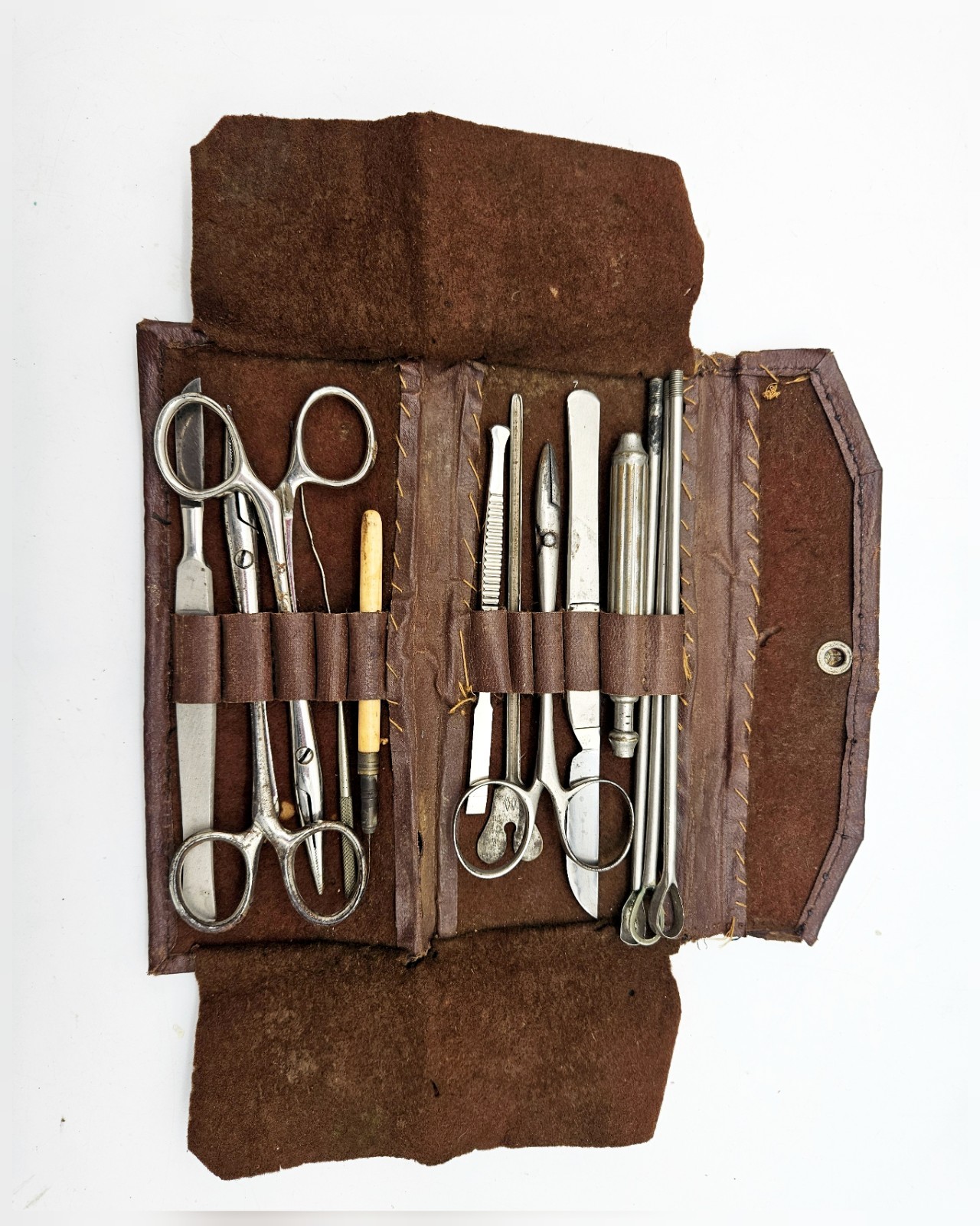 Antique Surgical Set Medical Scalpel Forceps Instrument Tool Case Bausch & Lomb