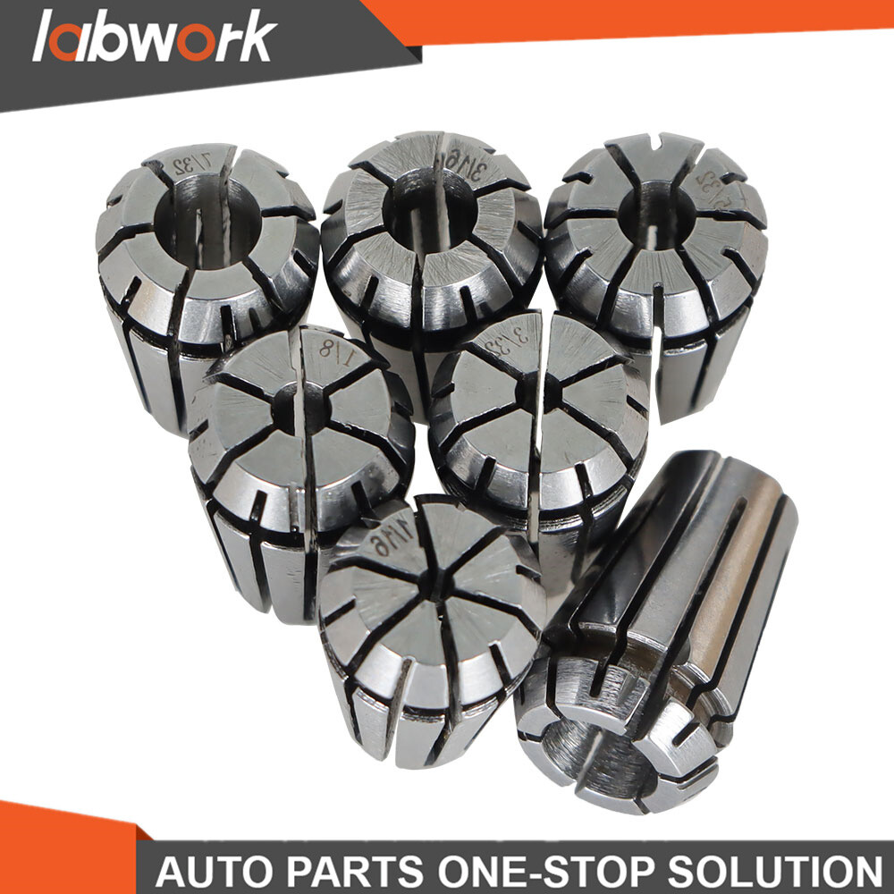 Labwork 7PCS ER11 Spring Collet Set 1/16"-1/4" Chuck For Machine Lathe Milling