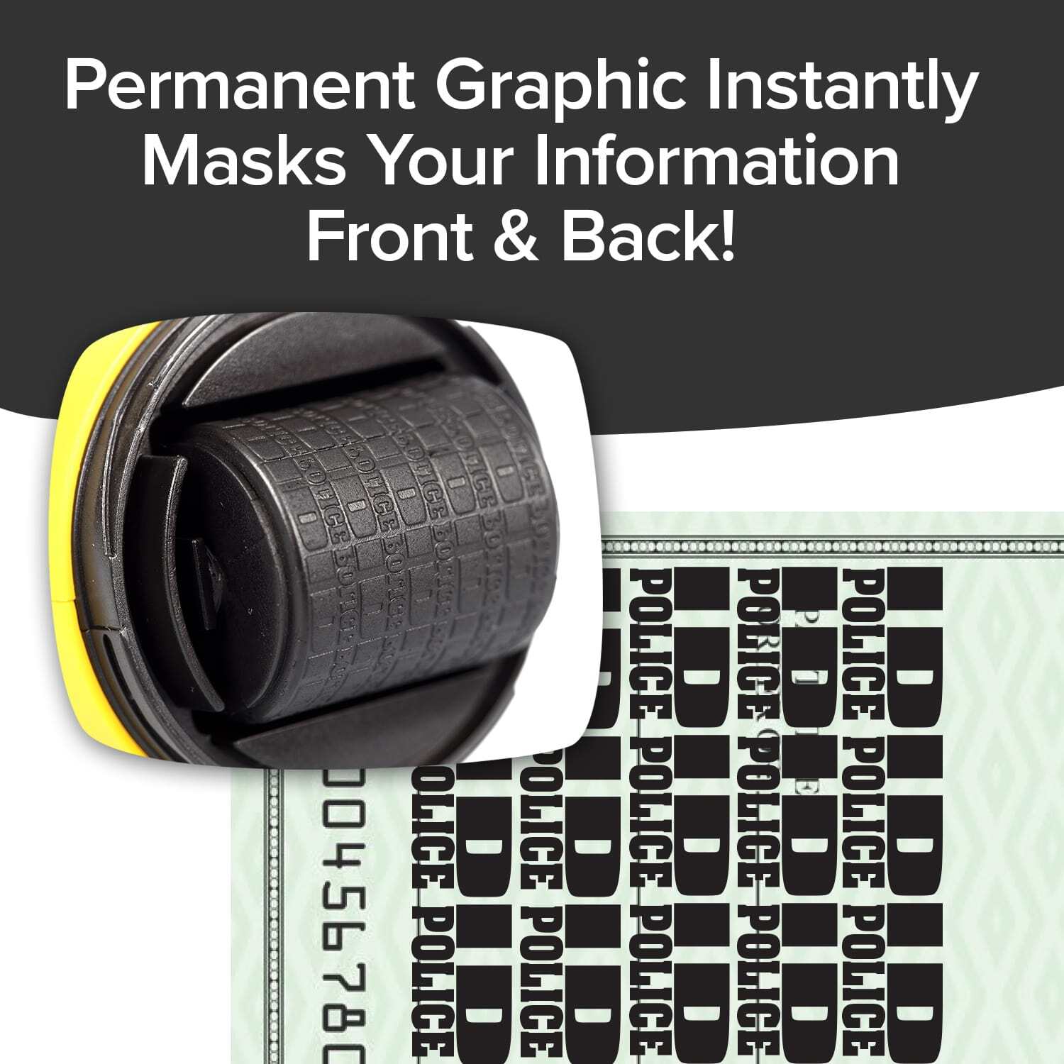 ID Police Identity Protection Roller Stamp by BulbHead - Helps Stop ID Theft