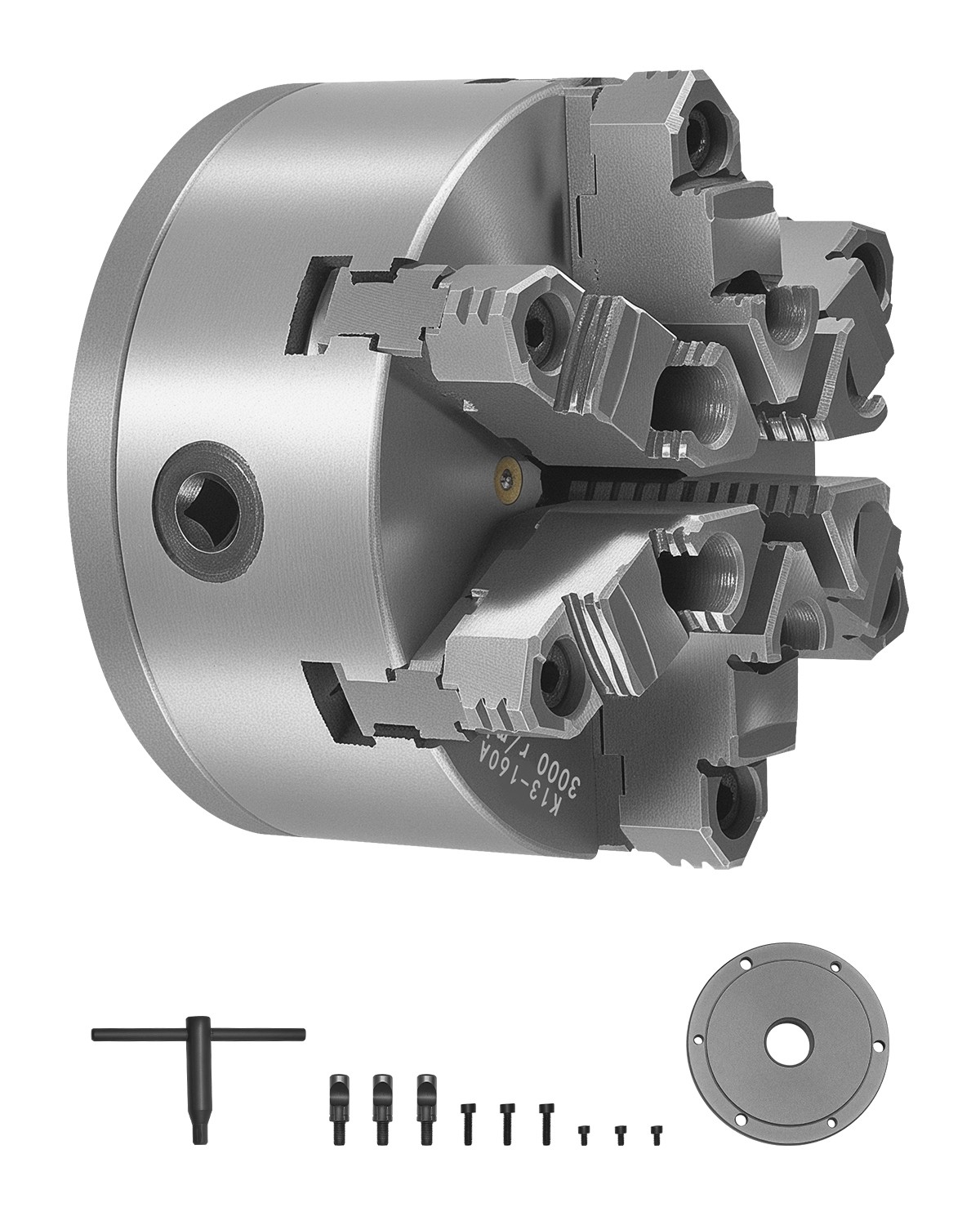 VEVOR 6 Inch 6-Jaw Self-Centering Lathe Chuck with D1-4 Cam Lock Backing Plate