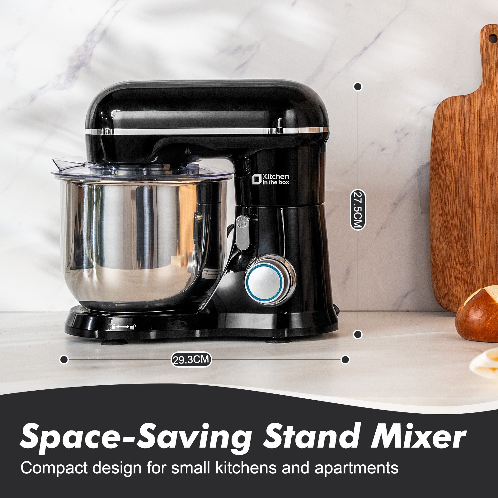 Kitchen in the Box Stand Mixer 3.5 QT Small Electric for 1-2 Person 10-Speed