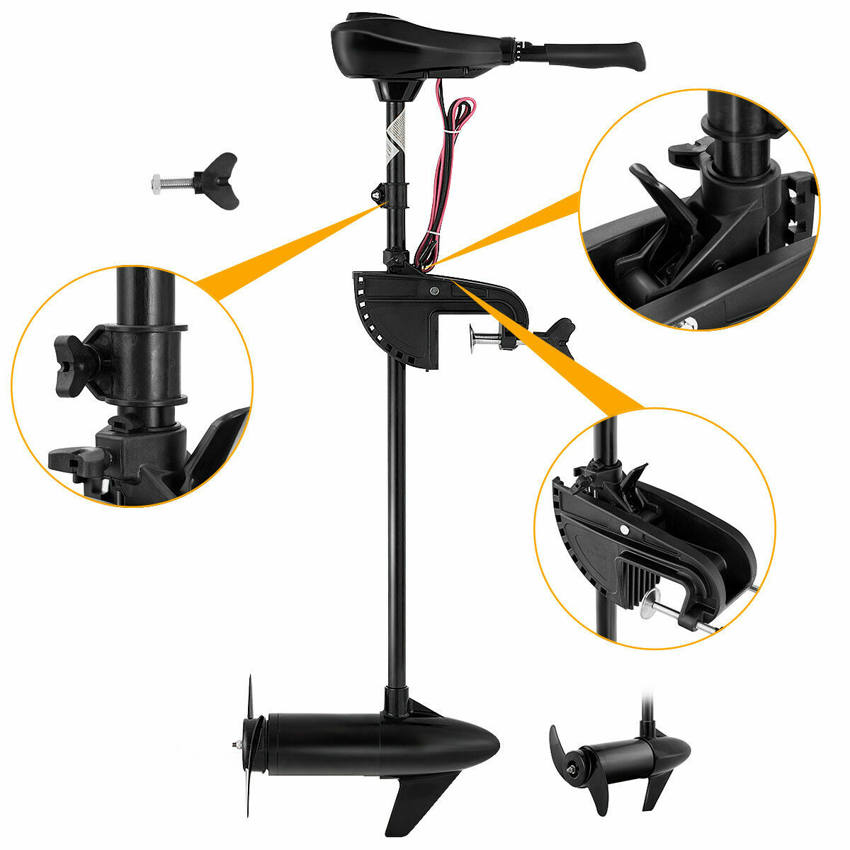 46 LBS Freshwater Transom Mounted Trolling Motor 36" Shaft