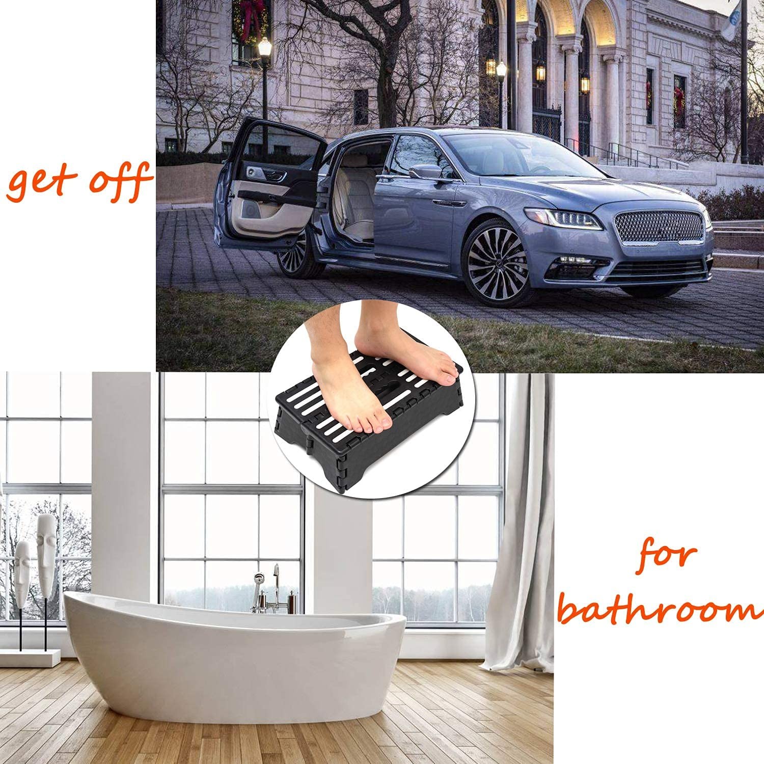 5-Inch Folding Step Stool - Portable for Car, Kitchen, Bathroom Use