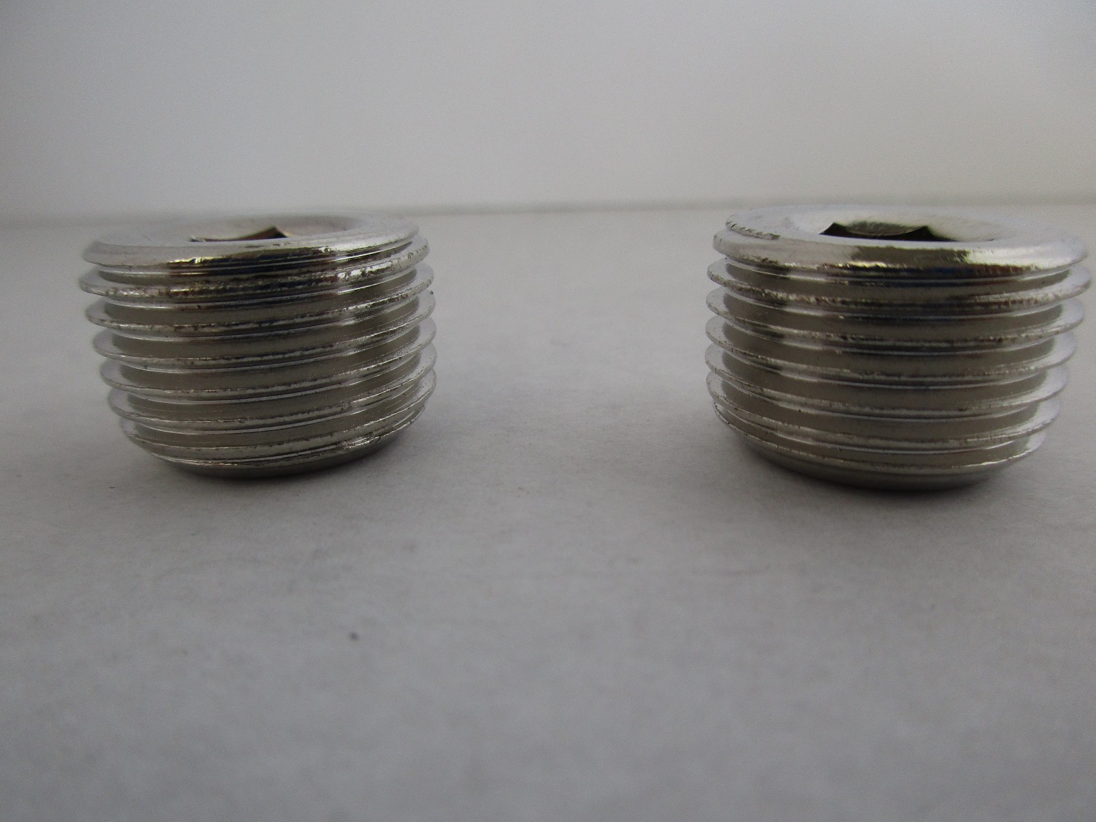 1/2" NPT PIPE FITTING PLUGS CHROME STEEL INTAKE WATER PUMP SBC BBC #4541