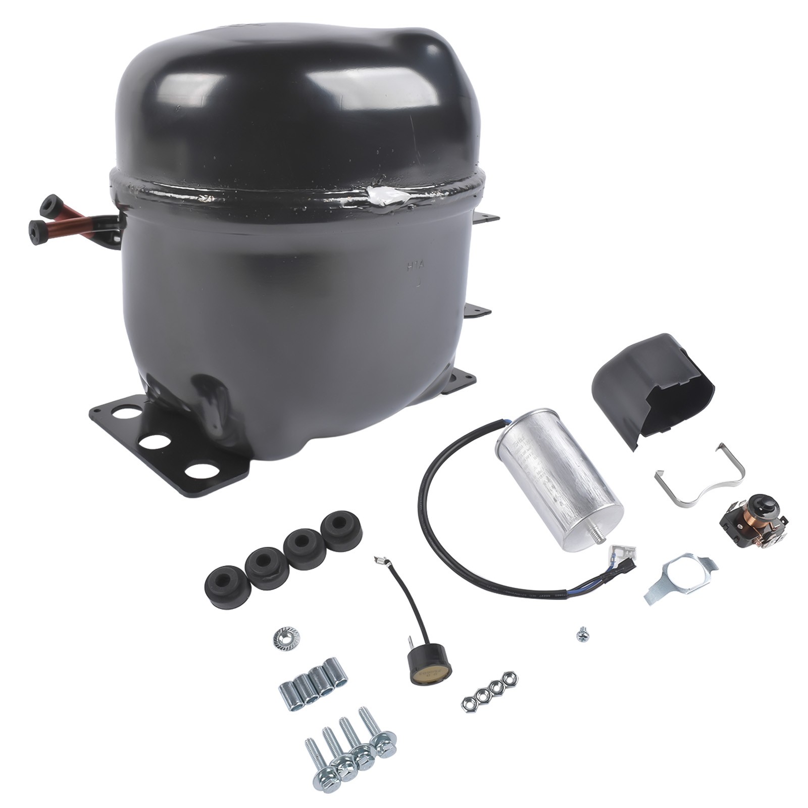 Replacement Refrigeration Compressor Black 220-240V 1/3 HP R-134A Single Phase