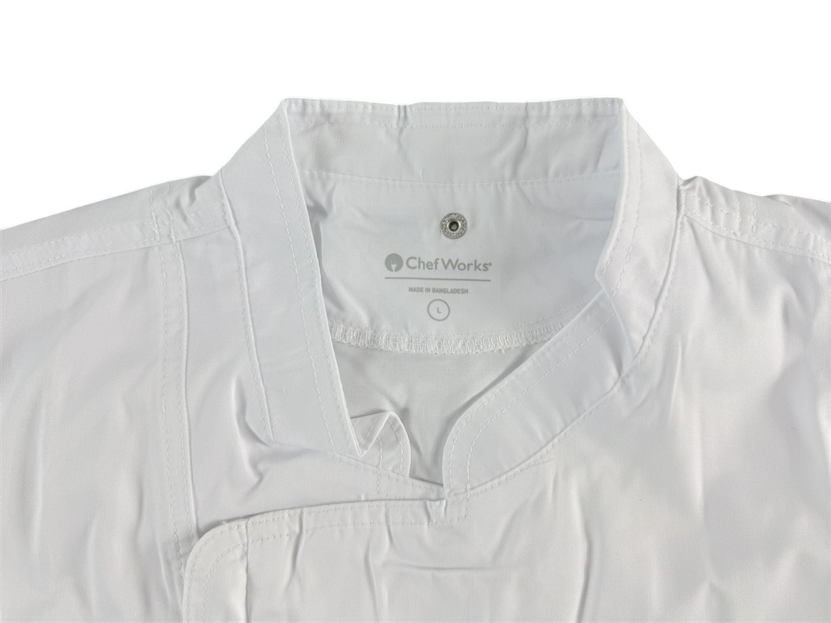 Chef Works NEW Springfield White Chef Coat Mens Large Zipper Arm Pocket BCSZ009