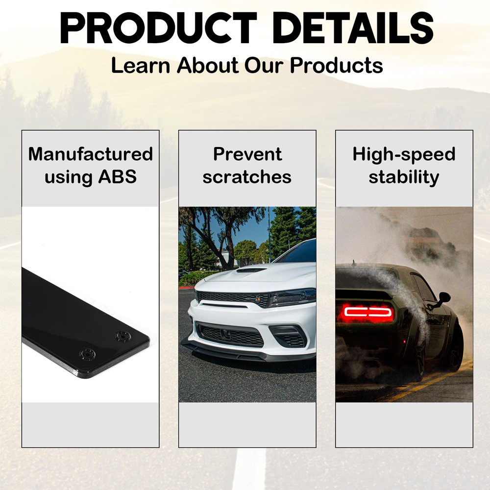 For Dodge Charger SRT 2015-2023 V2 Style Glossy Black Front Bumper Lip Splitter