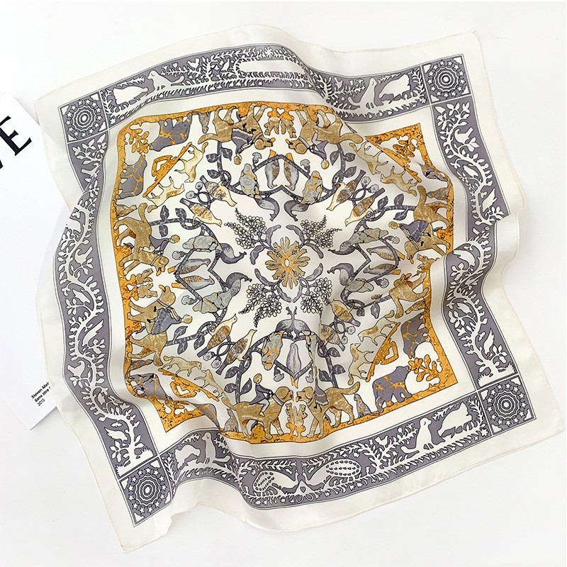 100% Pure Silk Square Scarf Women Silk Neckerchief Bandanna Hair Scarf 21"x21"