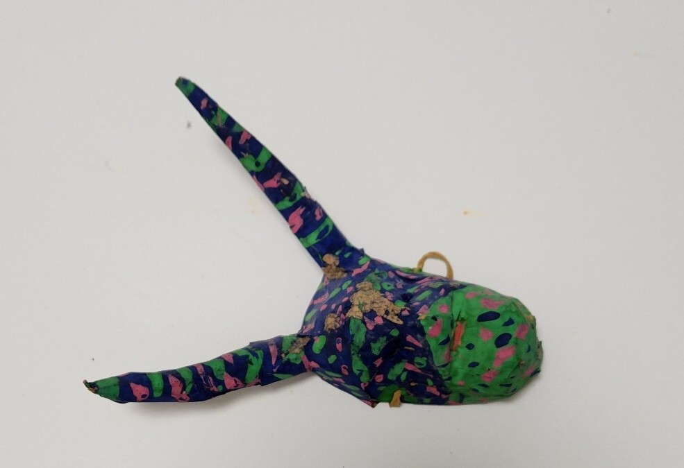 Vintage Artist Made Hand Made Paper Mache Mask Mexico Folk Art