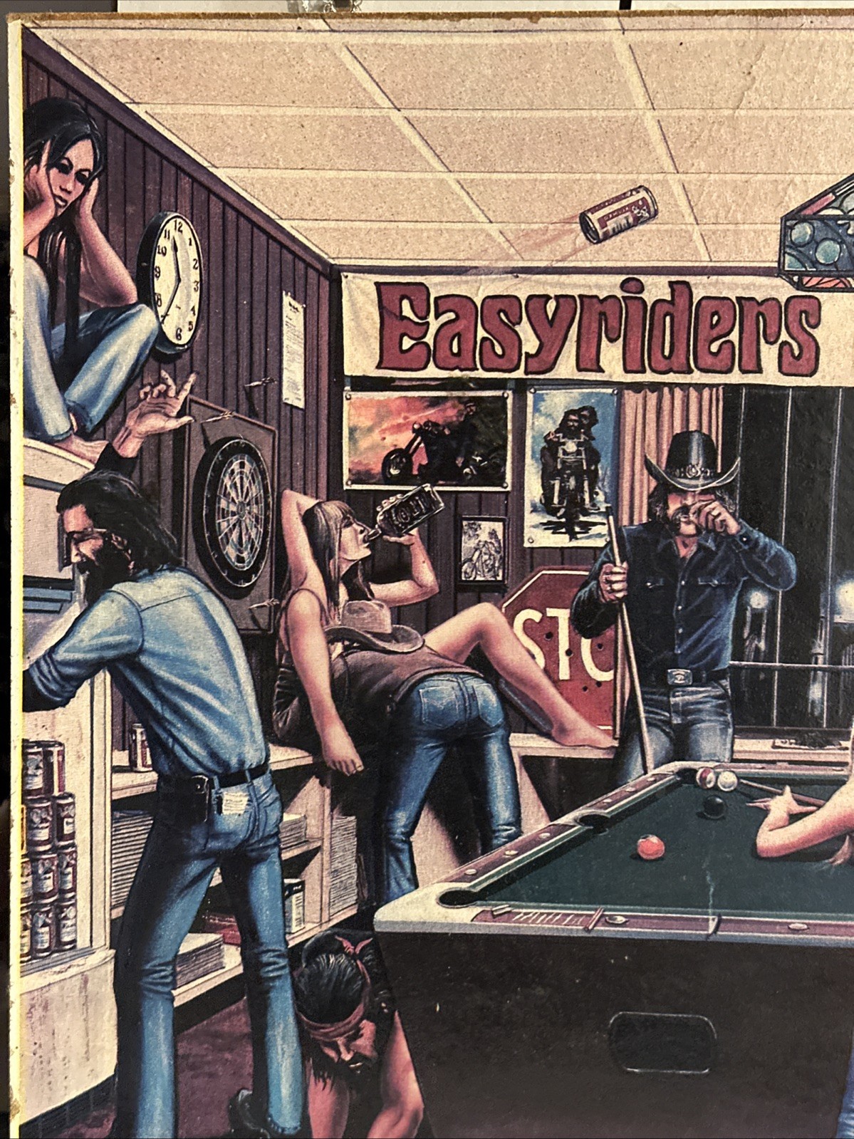 Awesome Vintage Easy Riders 10th Anniversary Wall Hanger 20” Long 16”tall