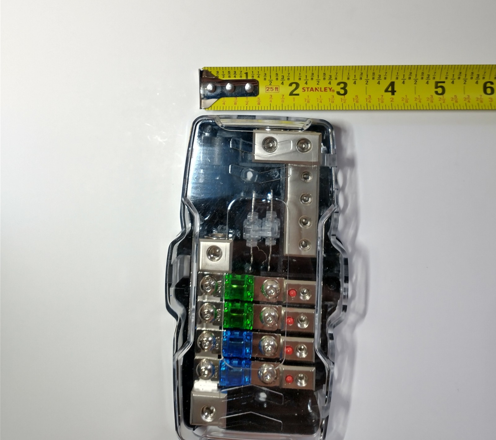 Car Audio 12 Volt 4 Way Power Distribution Block Set, 0/4 Input 4/10 Output New