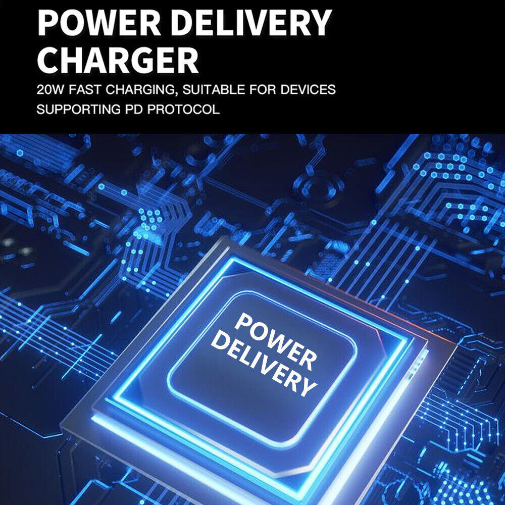 20W PD USB-C Fast Wall Charger Adapter Power 3ft Cable for iphone14 13 12 11Pro