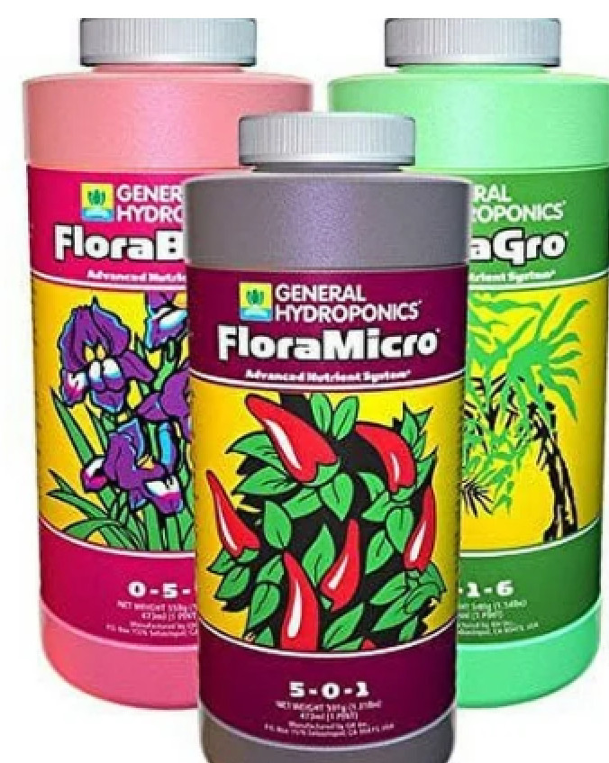 General Hydroponics Flora Series FloraGro FloraBloom FloraMicro 16 fl oz 1 pint