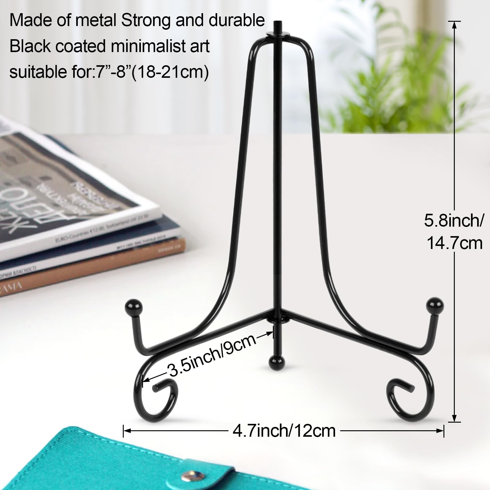 vivinin 4 Pack Plate Stands For Display,Plate Holder 6 '',Picture Frame Stand