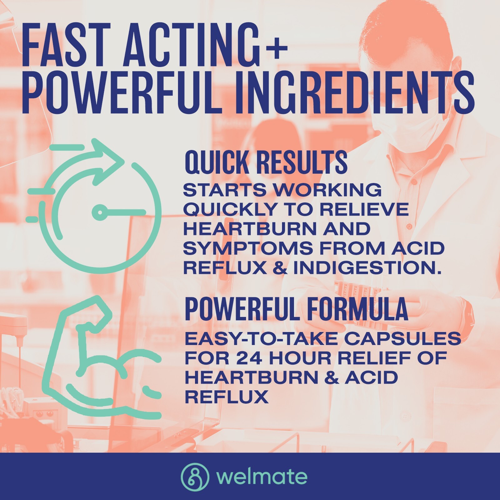 WELMATE Esomeprazole Magnesium 20mg DR Capsules | 24Hour Acid Reducer | 84 Count