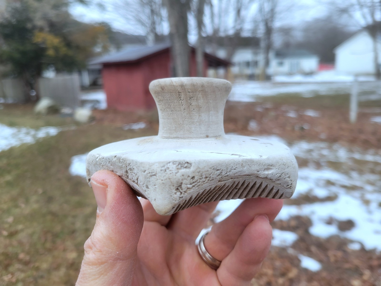 Antique 19thC Unusual Hexagon Butter Stamp Print Mold Primitive