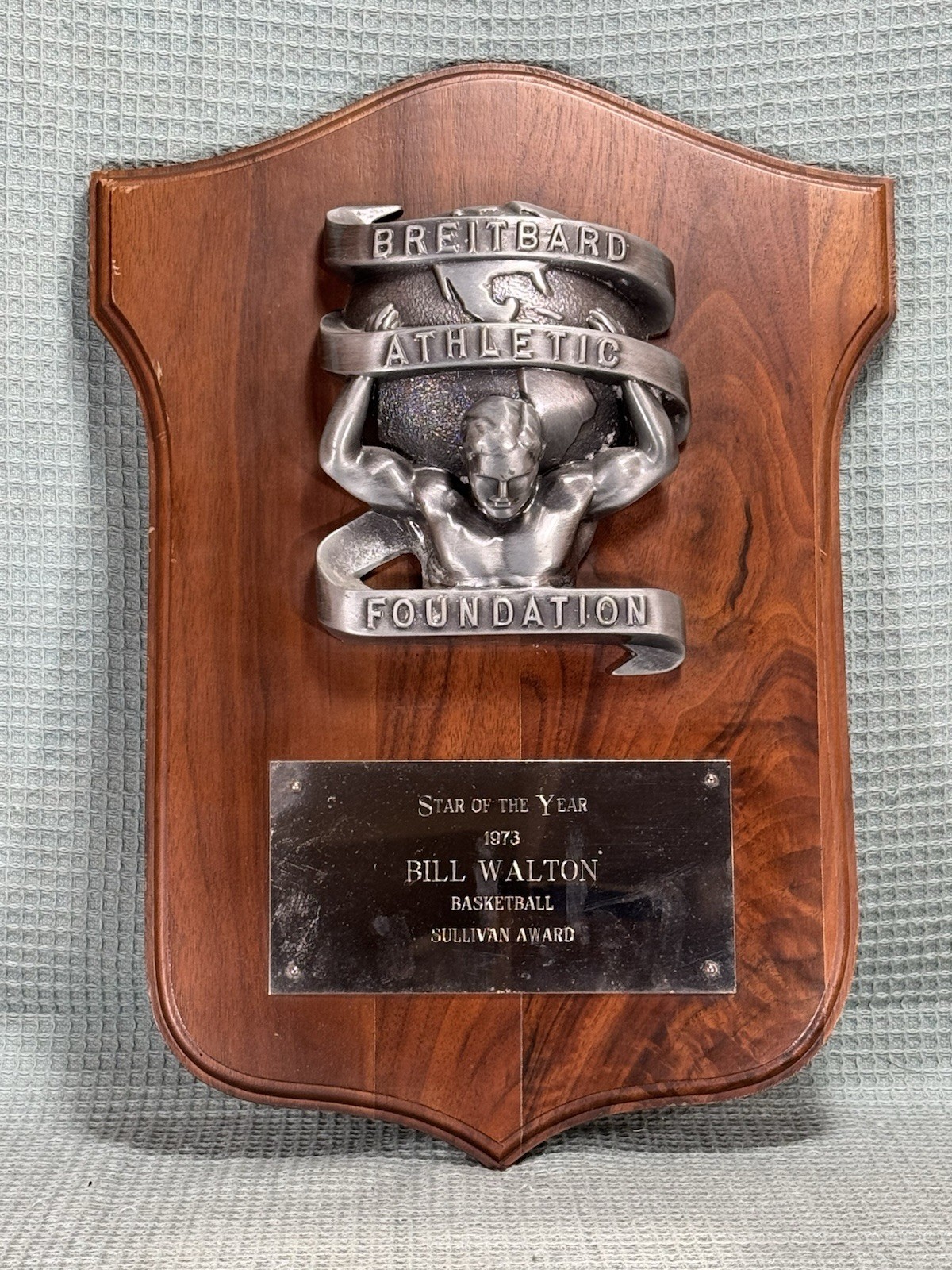 Bill Walton Personally Owned 1973 Star of the Year Sullivan Award UCLA
