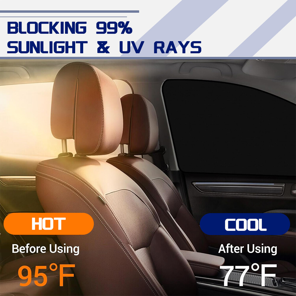 4 Pack Magnetic Car Window Sun Shade Cover Front Rear Shield UV Block Protection