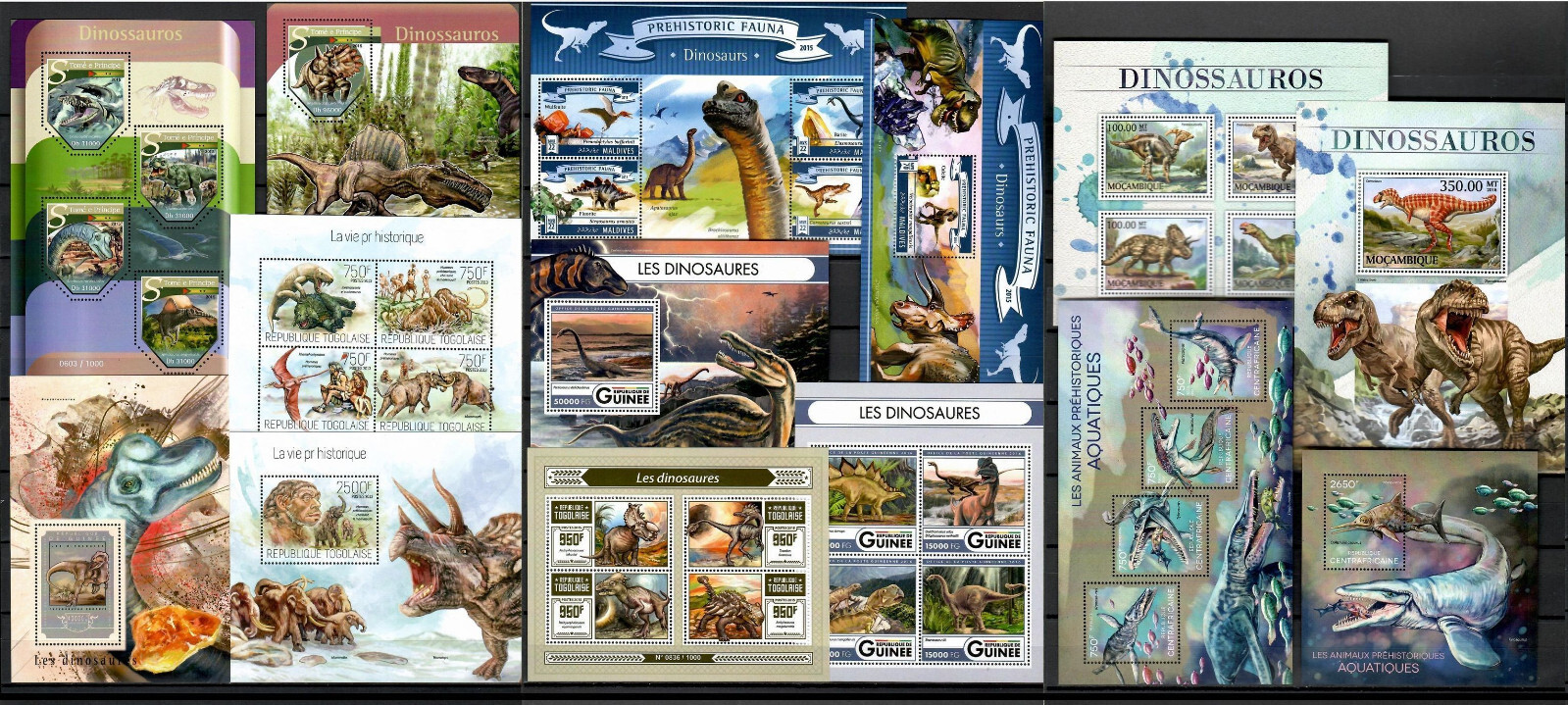 Dinosaurs Prehistoric animals Collection 100 sheets MNH Yvert CV 1,645€ #CNA210