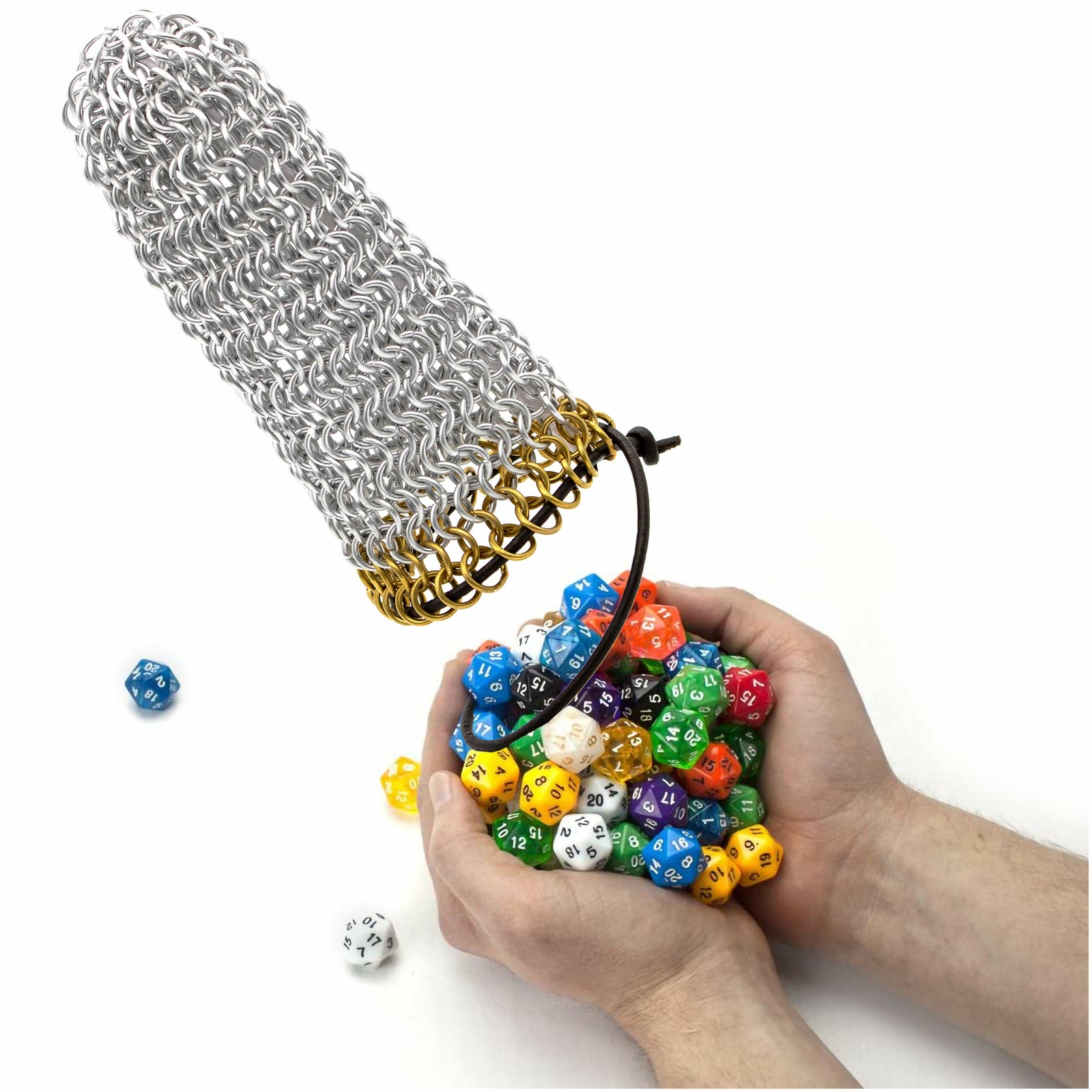 Chainmail DnD Dice Bag Pouch Drawstring Medieval RPG Playing Renaissance LARP