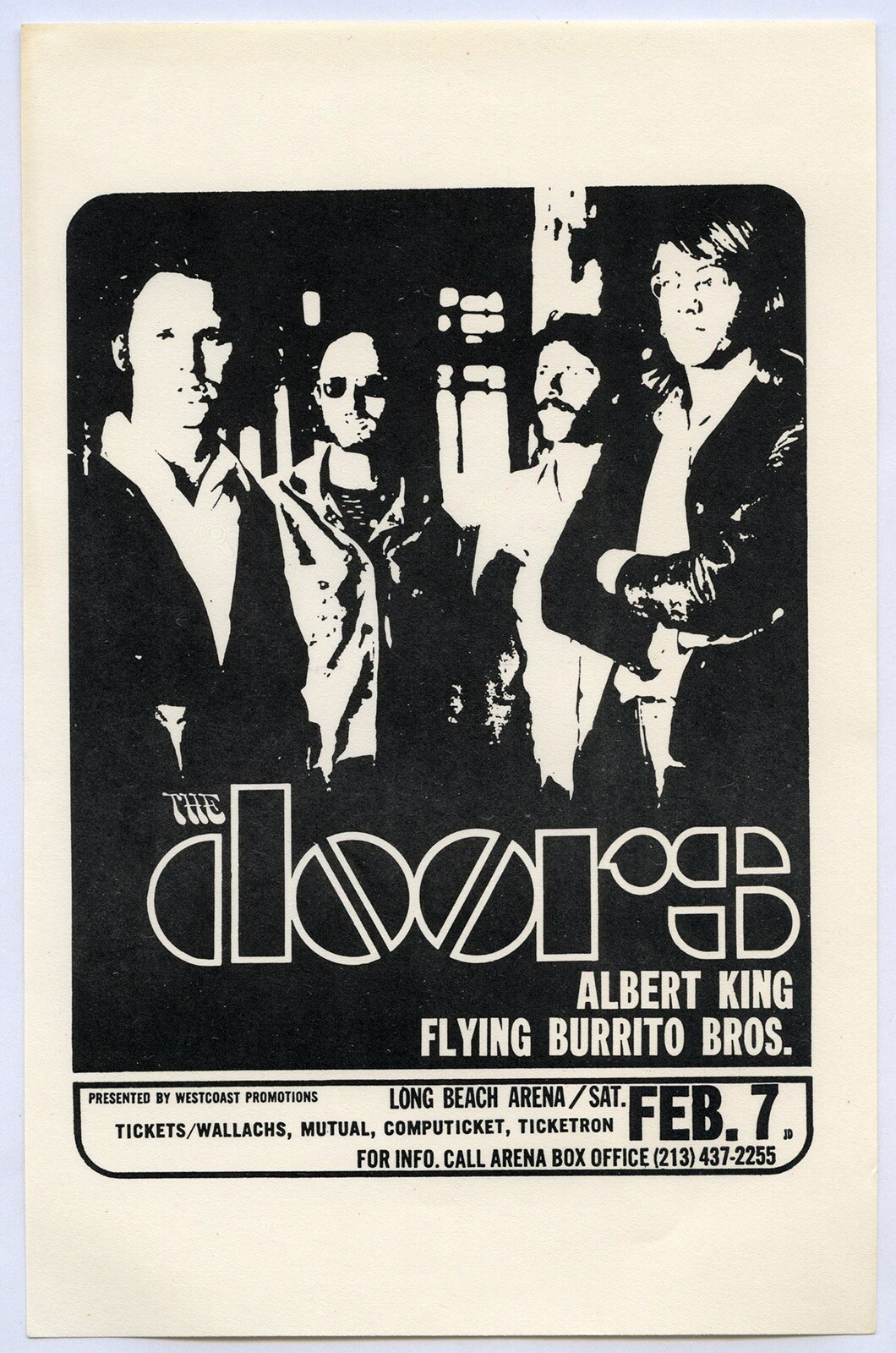 1970 THE DOORS Long Beach Arena Concert Handbill