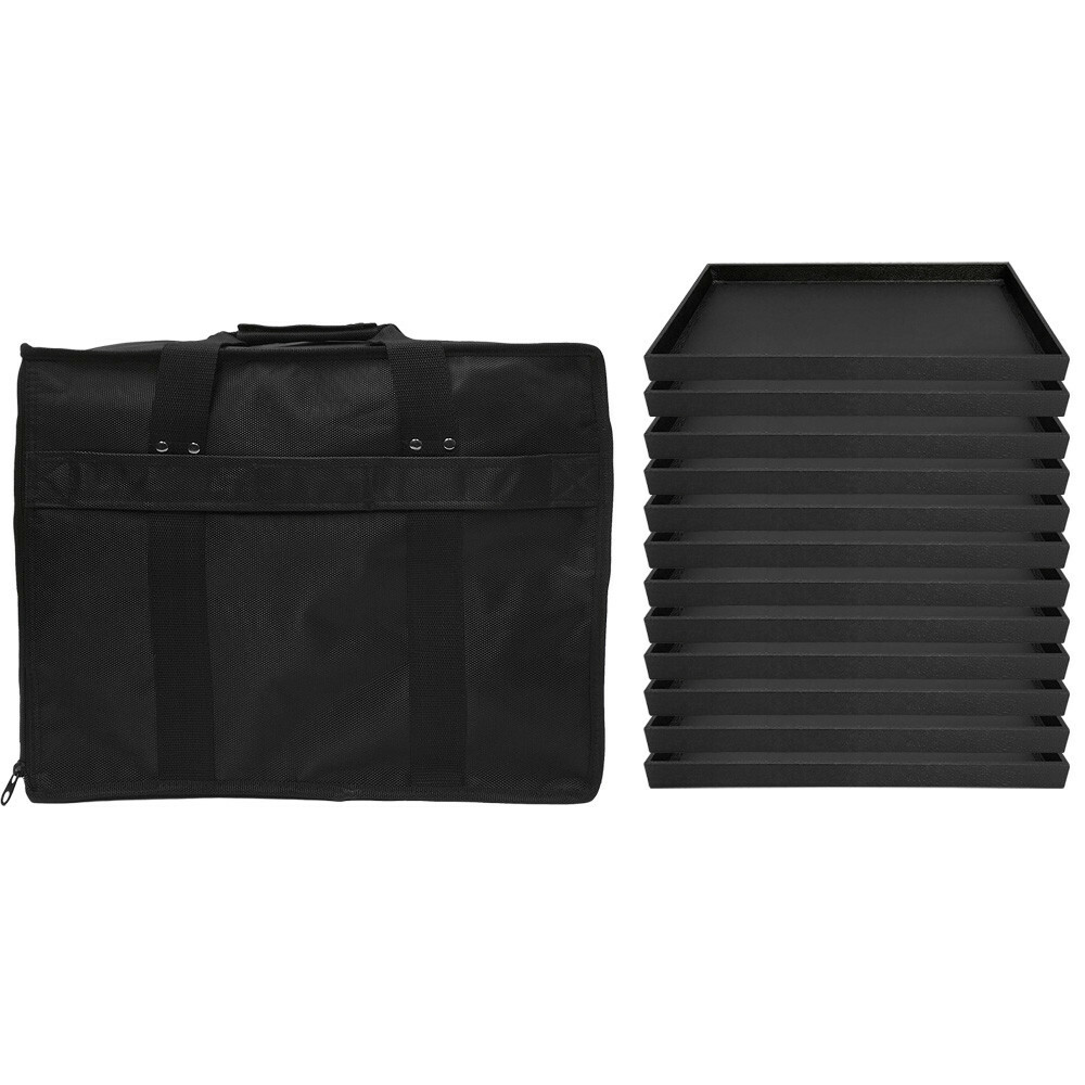Portable Salesman Sample Jewelry Display Travel Case with 12 Trays 1" Deep