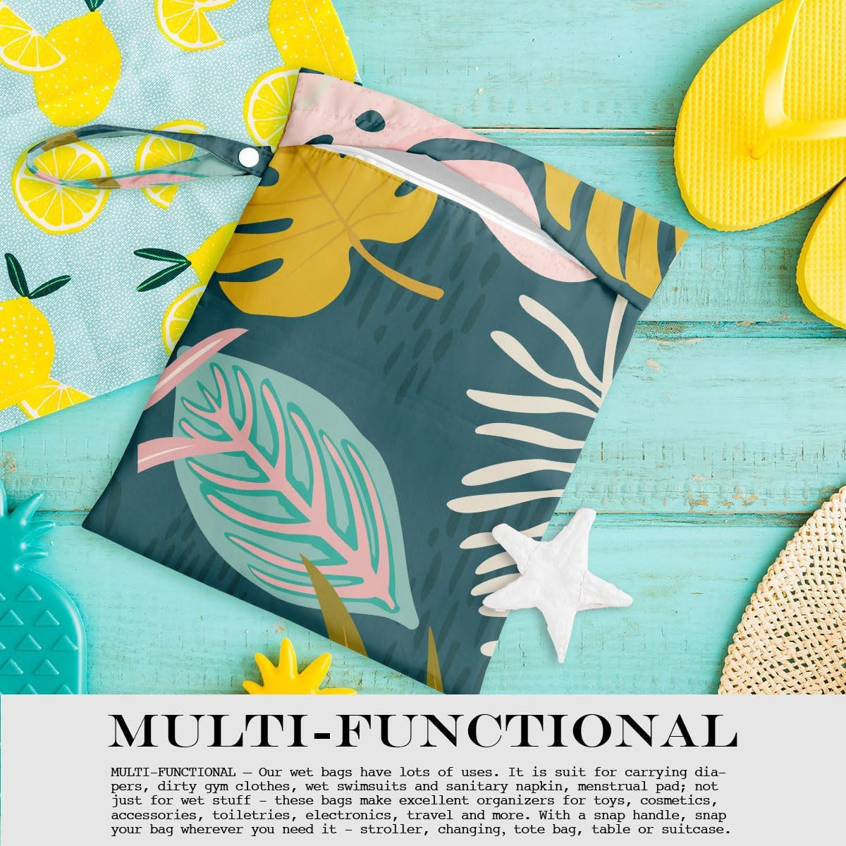 Wet Bag, Wet Dry Bag, Wet Bag for Swimsuit, Travel, Beach, Pool, Diapers, Dirty