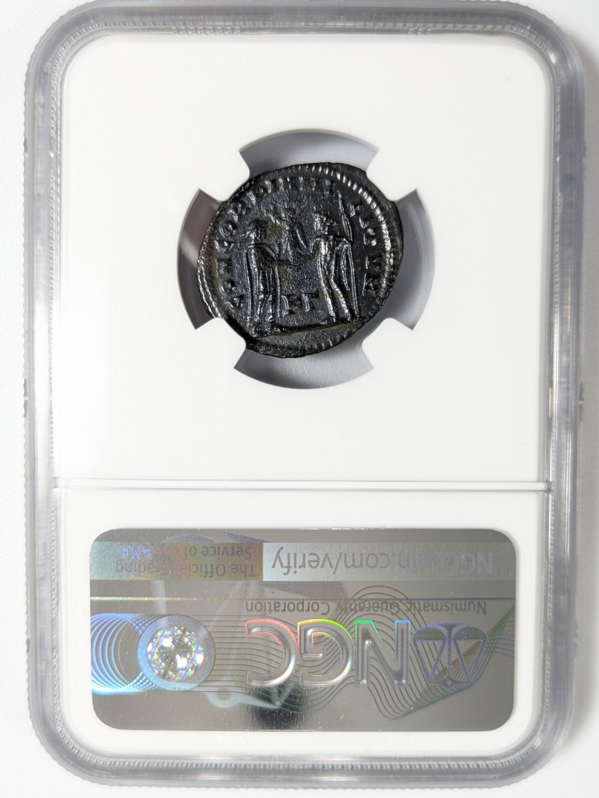 Diocletian Roman Empire AD 284-305 NGC AU Post Ref Radiate Aurelianianus Soldier